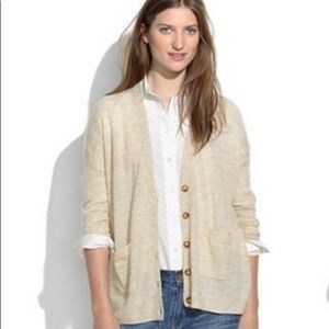 Madewell Heathered Pocket Cardigan, Heather Muslin